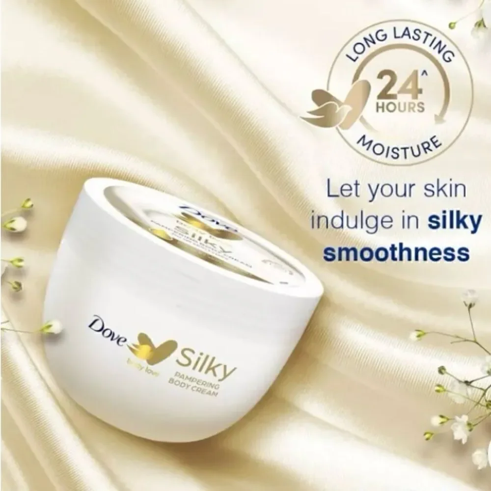 🛍️Dove Body  Love Silky 💖Pampering Body Cream for All Skin Types 300ML💥